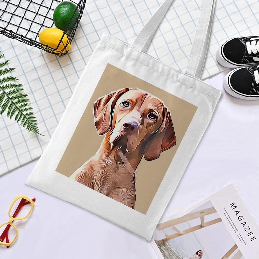 Custom Pet Portrait Canvas Tote Bag Personalized Canvas Bags DIY Gift