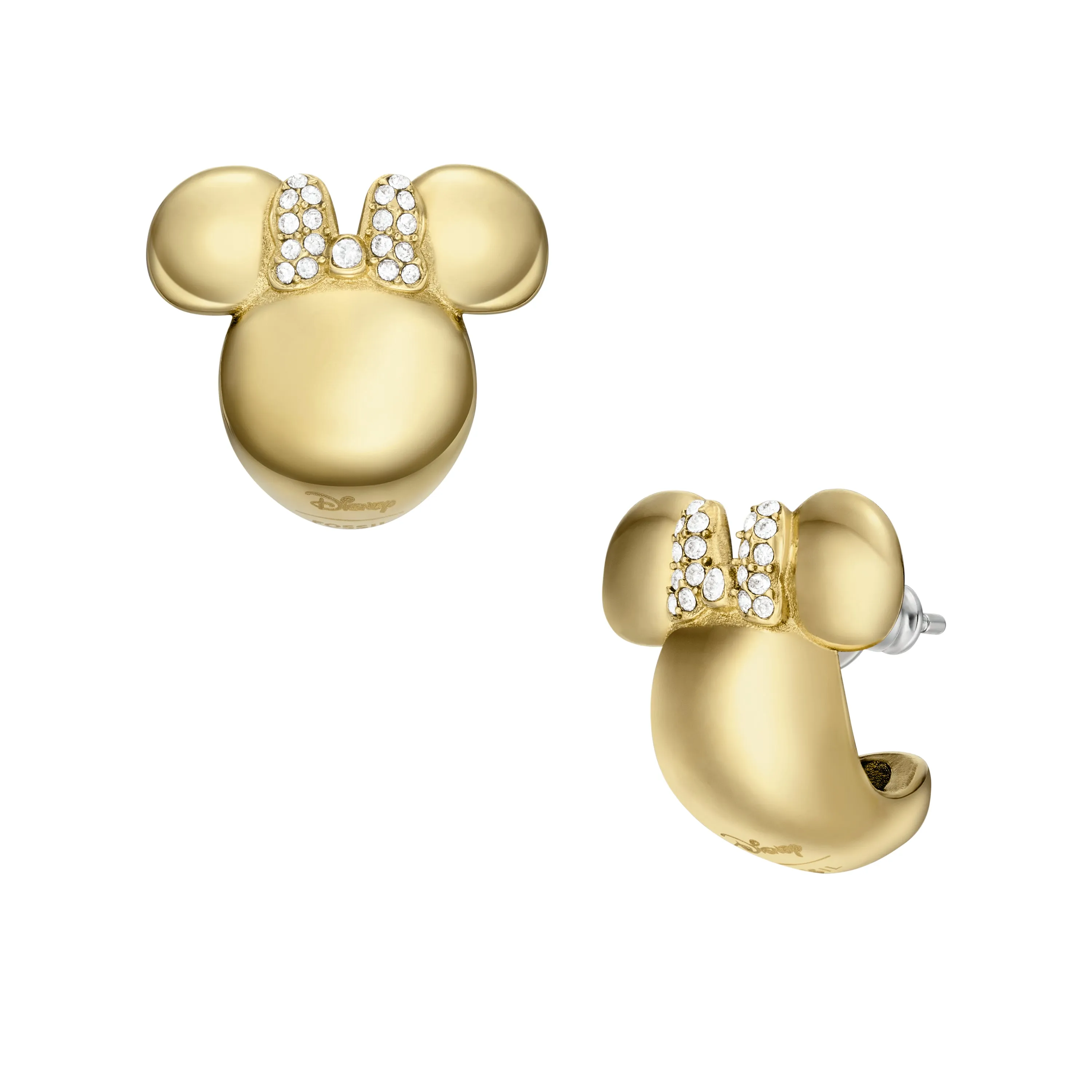 Disney Fossil Special Edition Gold-Tone Stainless Steel Hoop Earrings