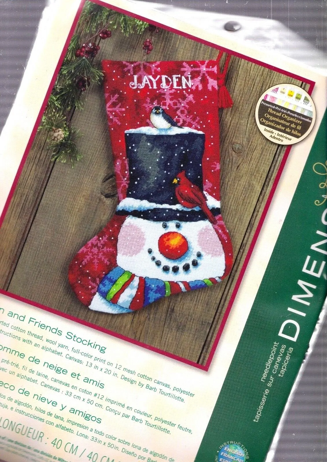 DIY Dimensions Snowman and Friends Christmas Needlepoint Stocking Kit