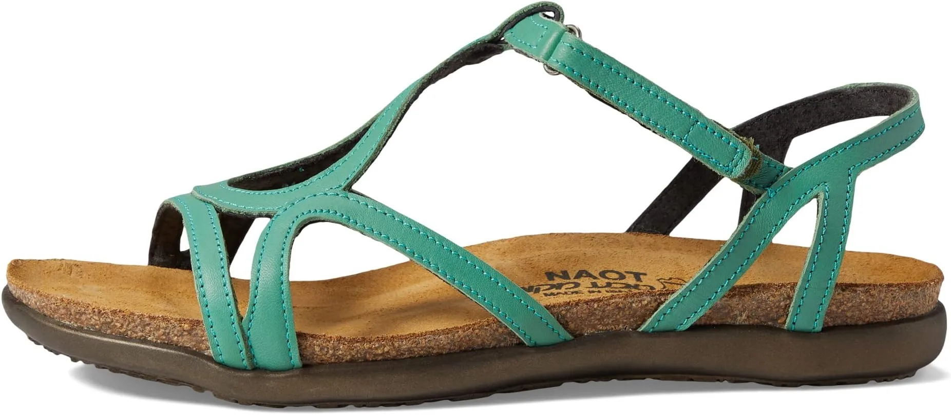 Dorith Naot Flat Sandals in Soft Jade Leather