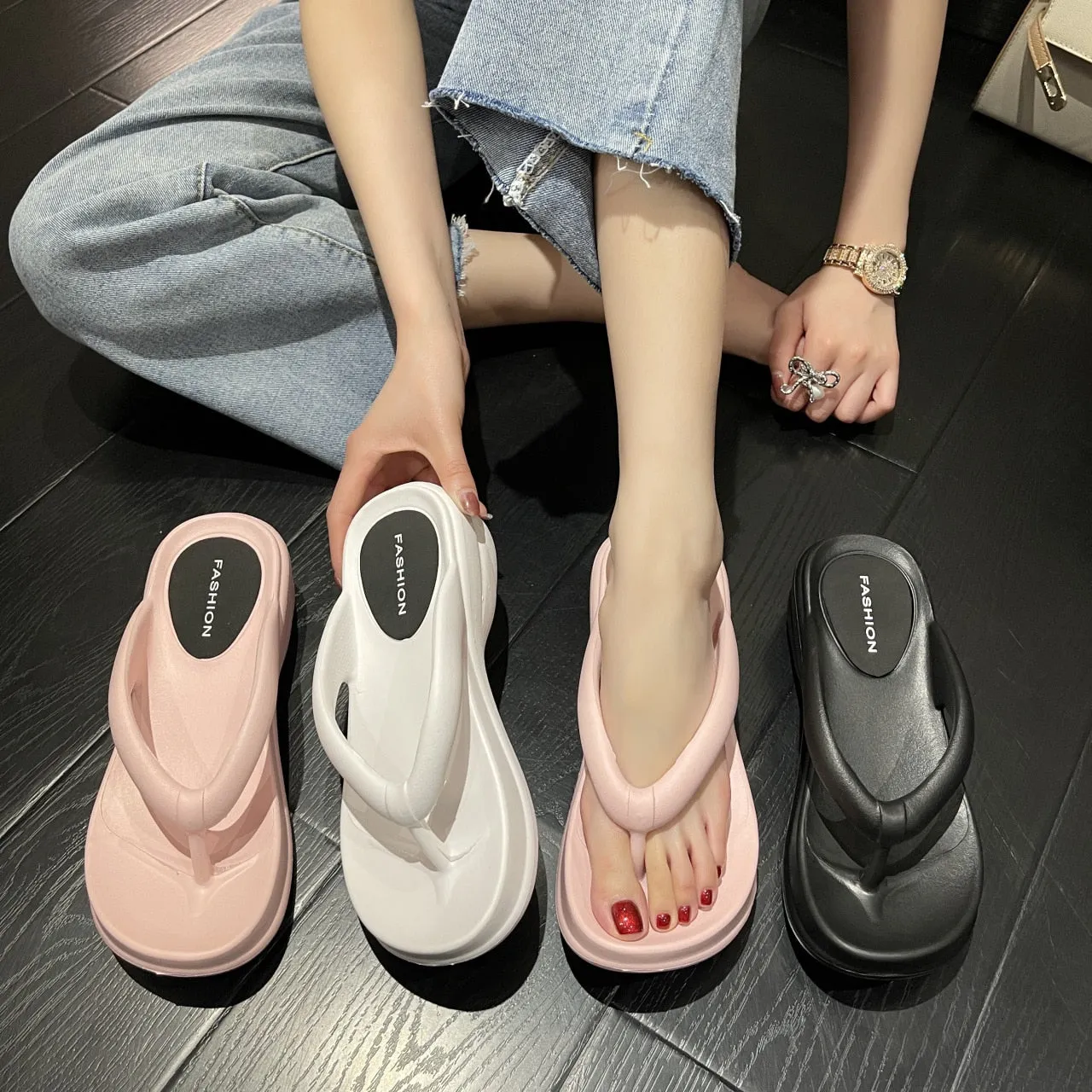 Everyday Basics Thick and Comfy Soles Platform Slippers