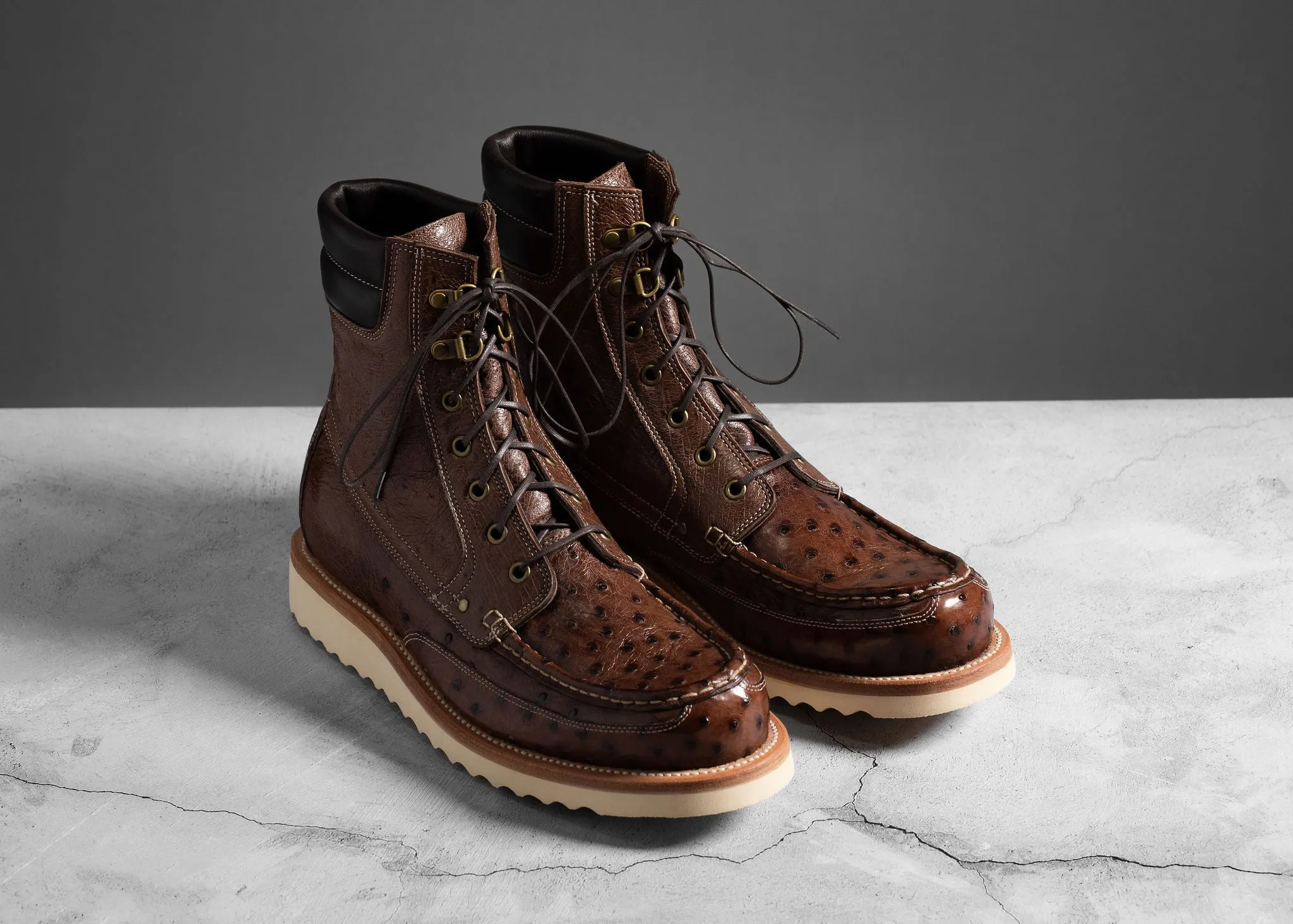 Field Boot Kango Tobacco Ostrich