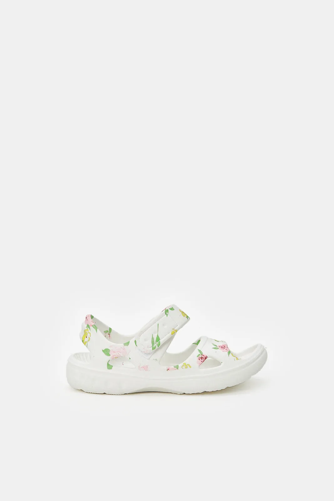 Girls Cream Printed Slide