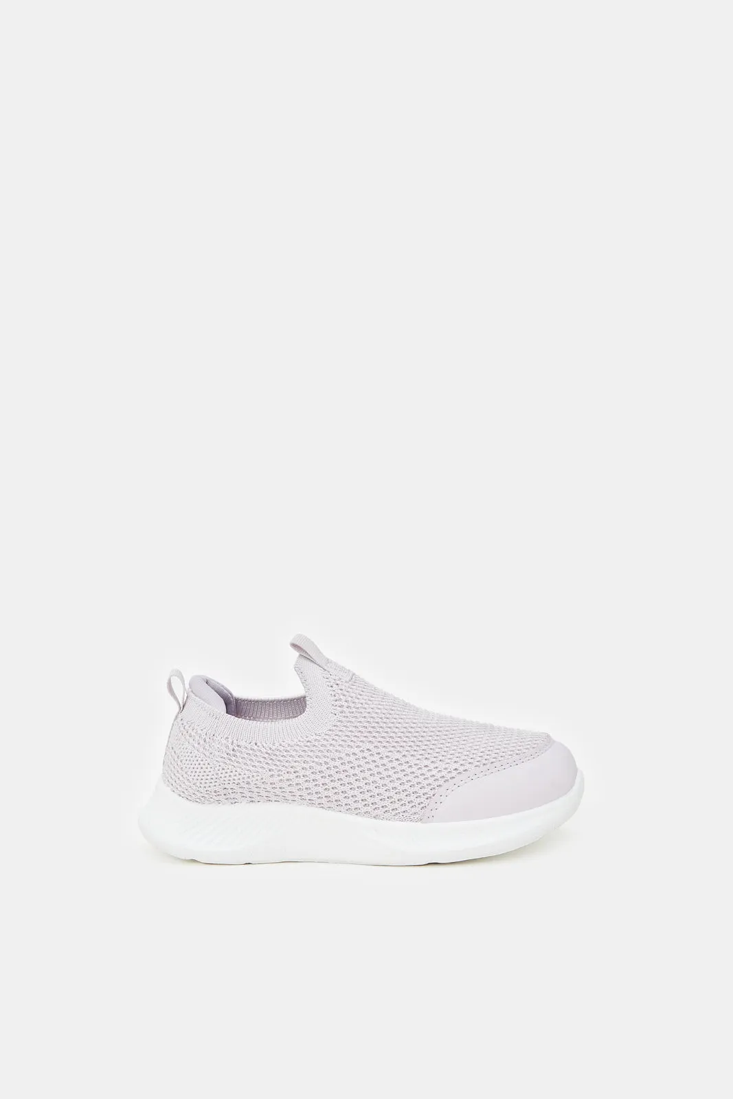 Girls Lilac Textured Slip-On Sneakers