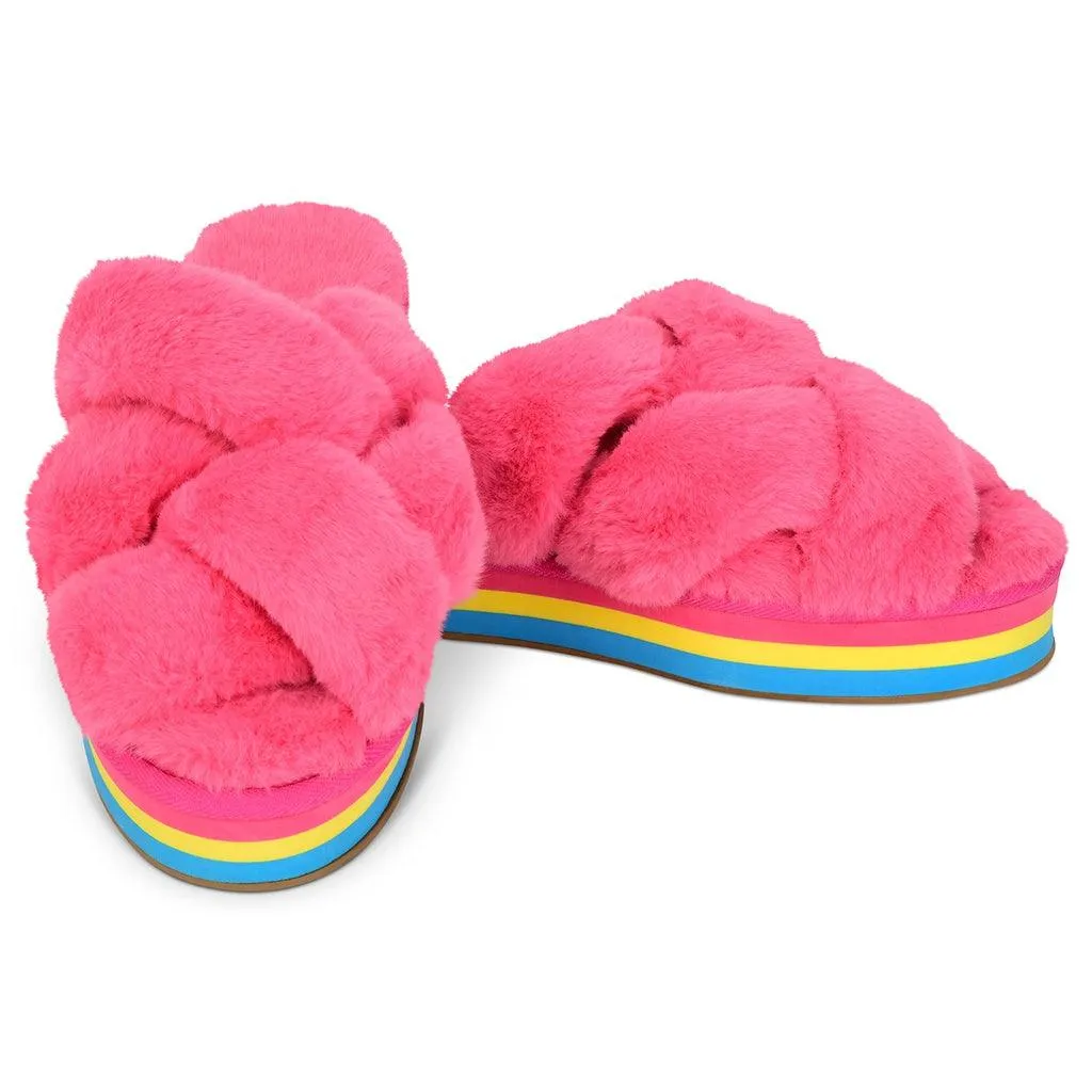 Girls Slippers | Furry Platform | Iscream