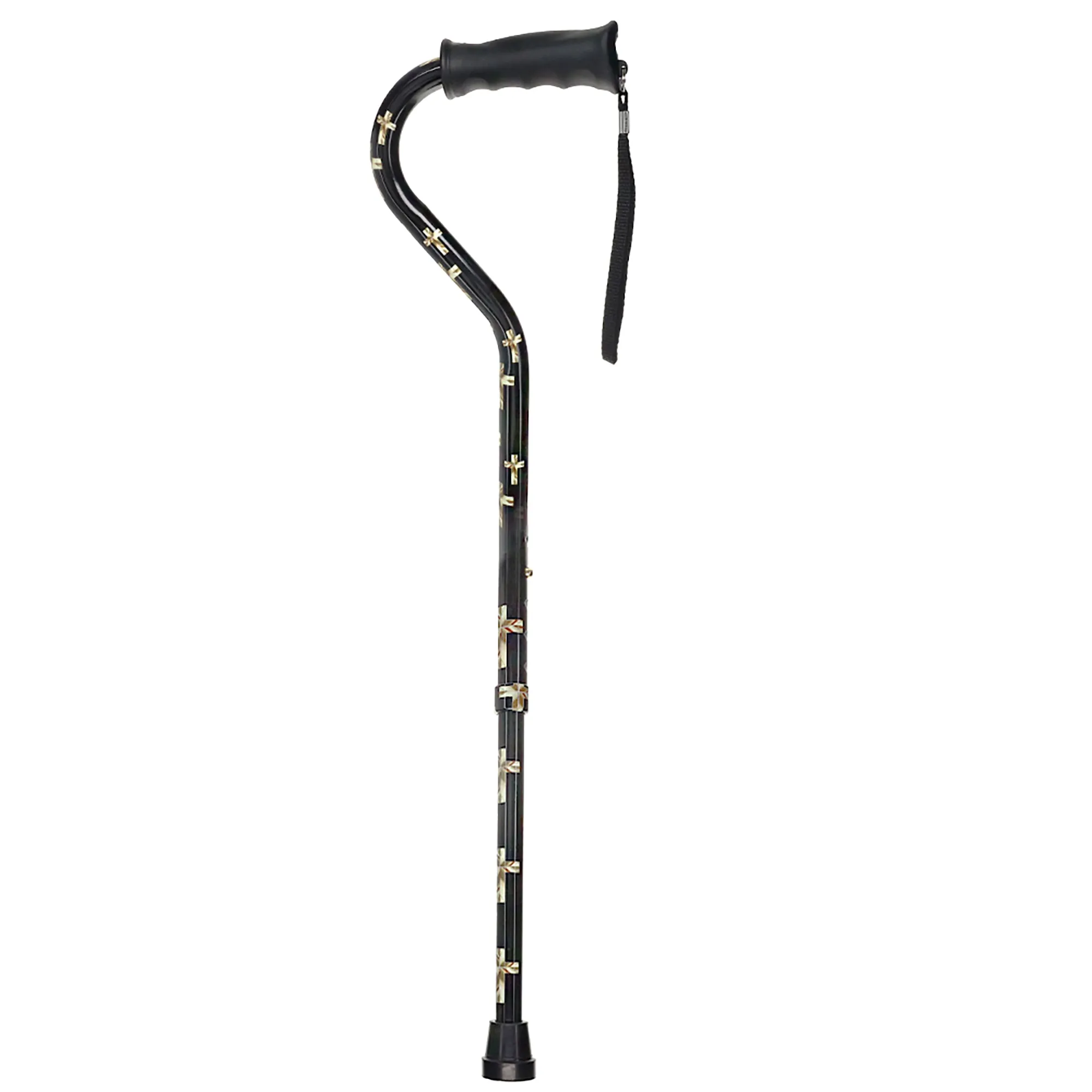 Golden Cross Designer Adjustable Cane: Comfort Grip Offset