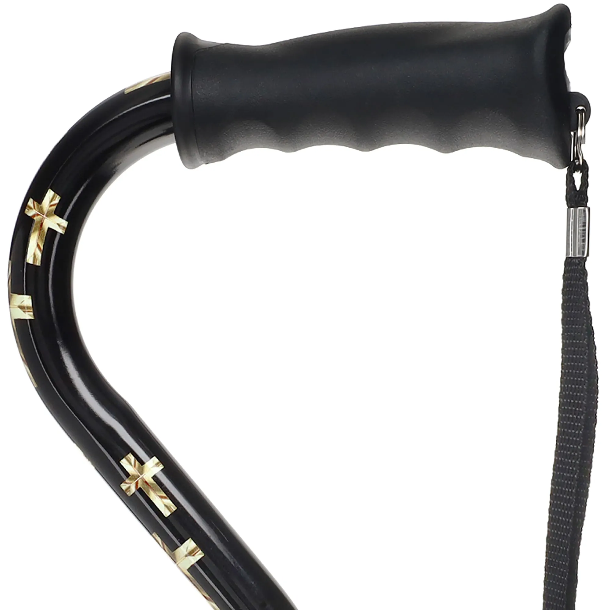 Golden Cross Designer Adjustable Cane: Comfort Grip Offset