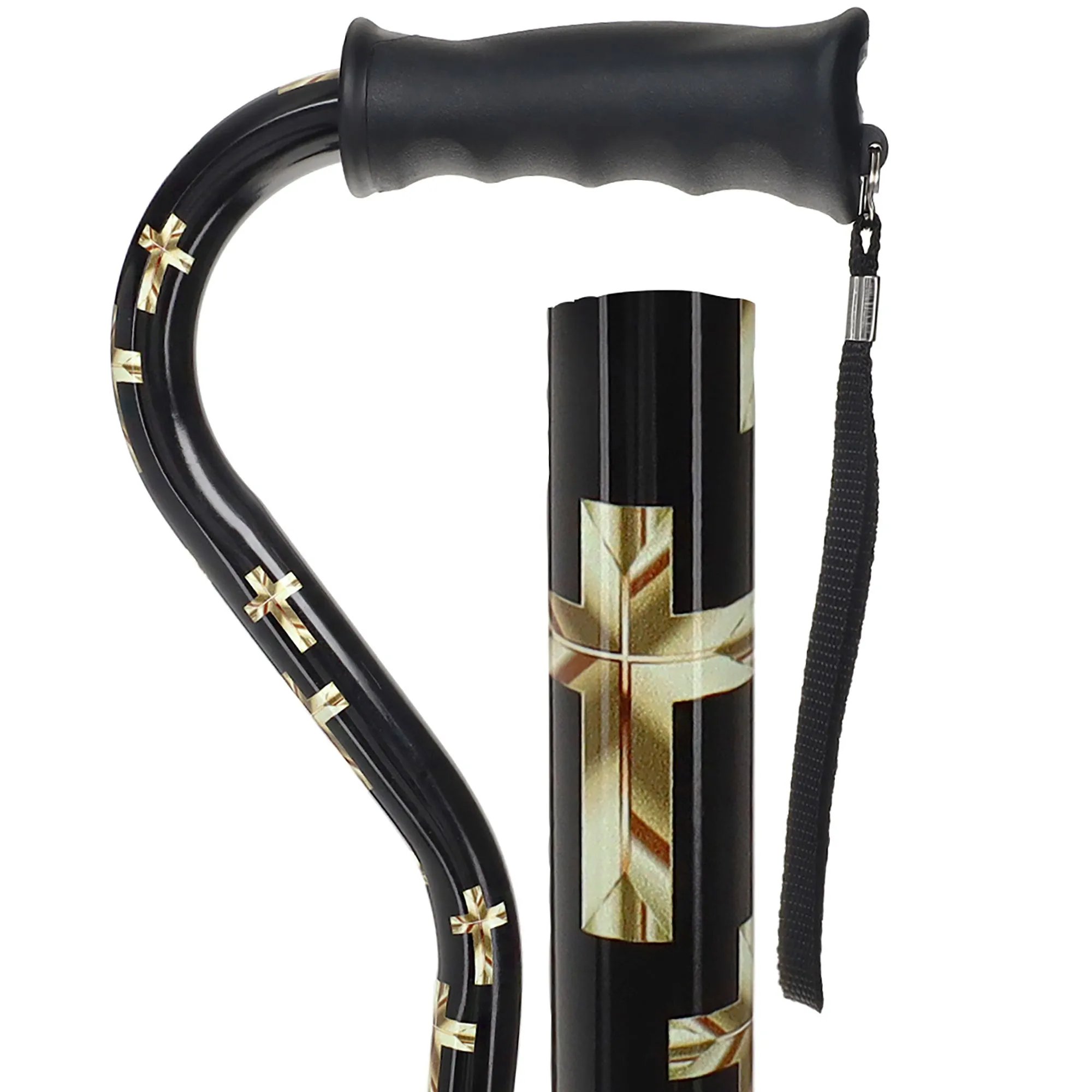 Golden Cross Designer Adjustable Cane: Comfort Grip Offset