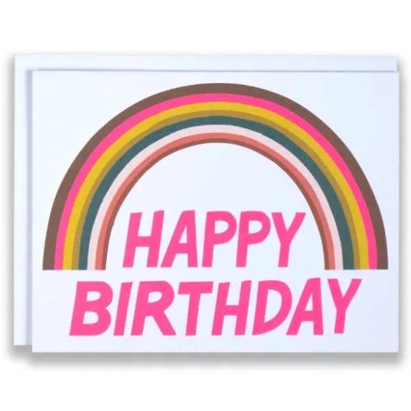 Happy Birthday Neon Rainbow Card