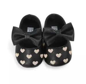 HEART BOW MOCCASINS - BLACK