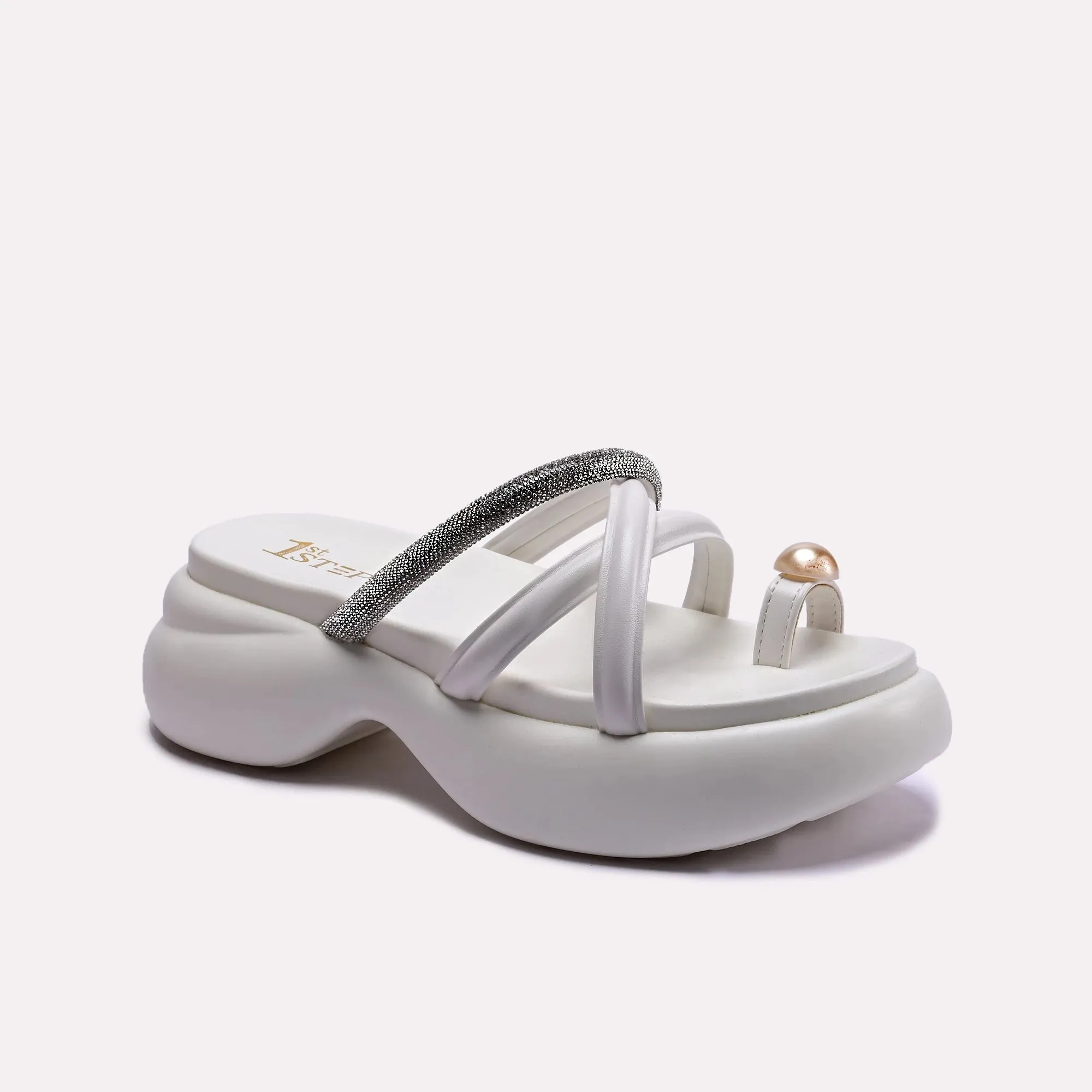 Heather White Platform Slippers 0412282