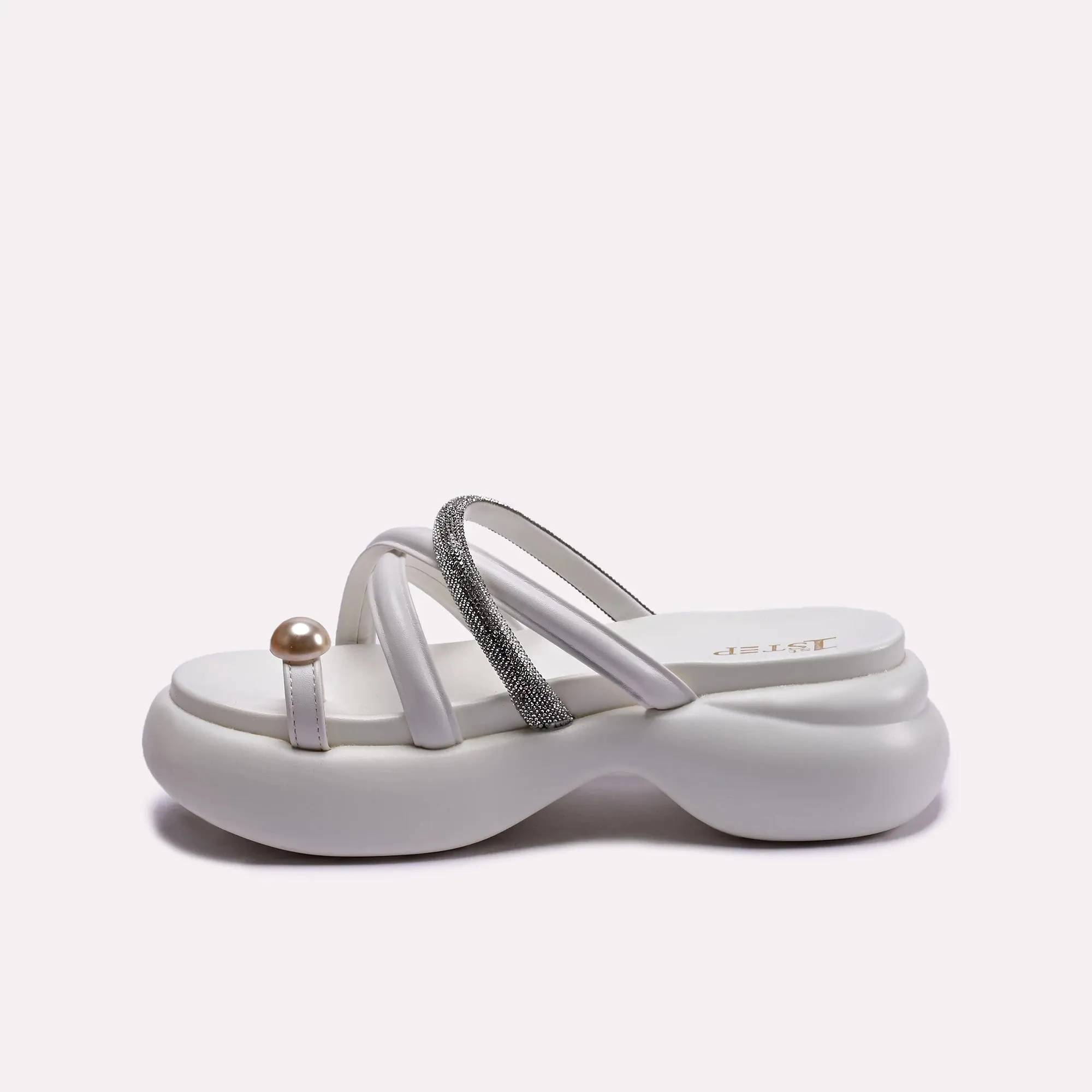 Heather White Platform Slippers 0412282