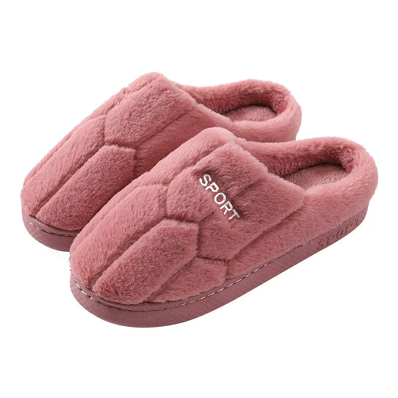 Honeycomb Plush Slippers for Women