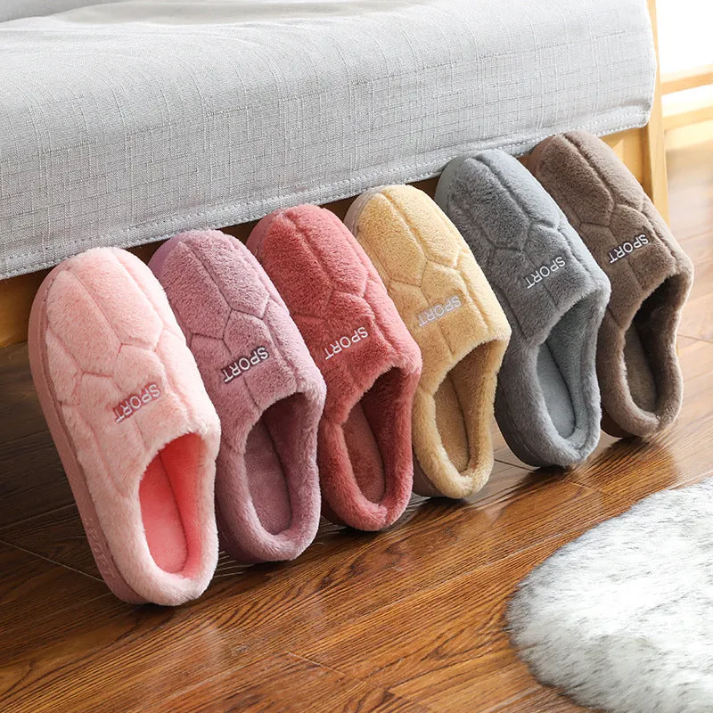 Honeycomb Plush Slippers for Women