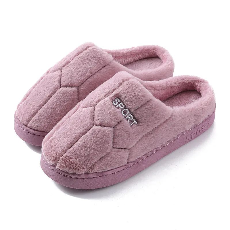 Honeycomb Plush Slippers for Women