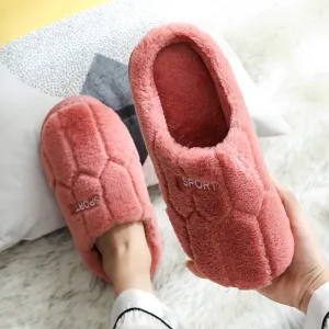 Honeycomb Plush Slippers for Women