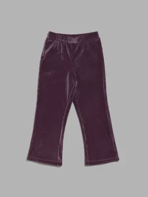 HOP Kids Lilac Velvet Wide Leg Trousers