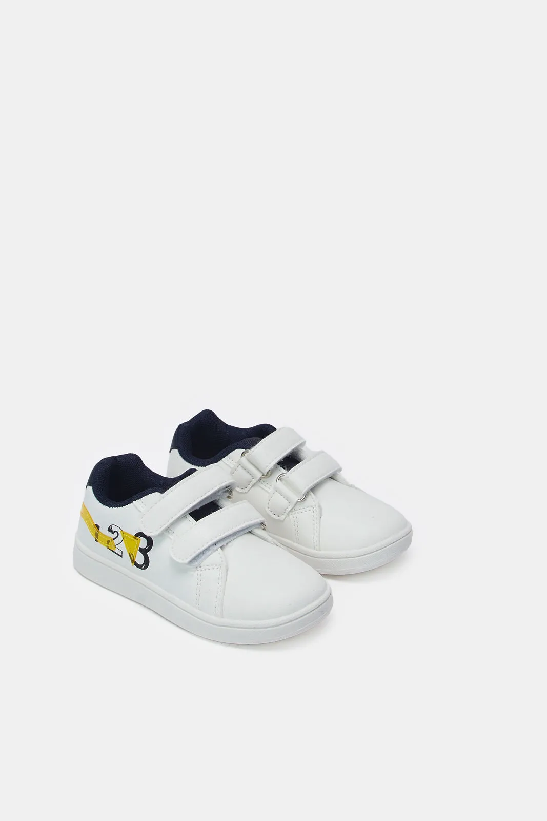 Infant Boys White Double Velcro Sneaker