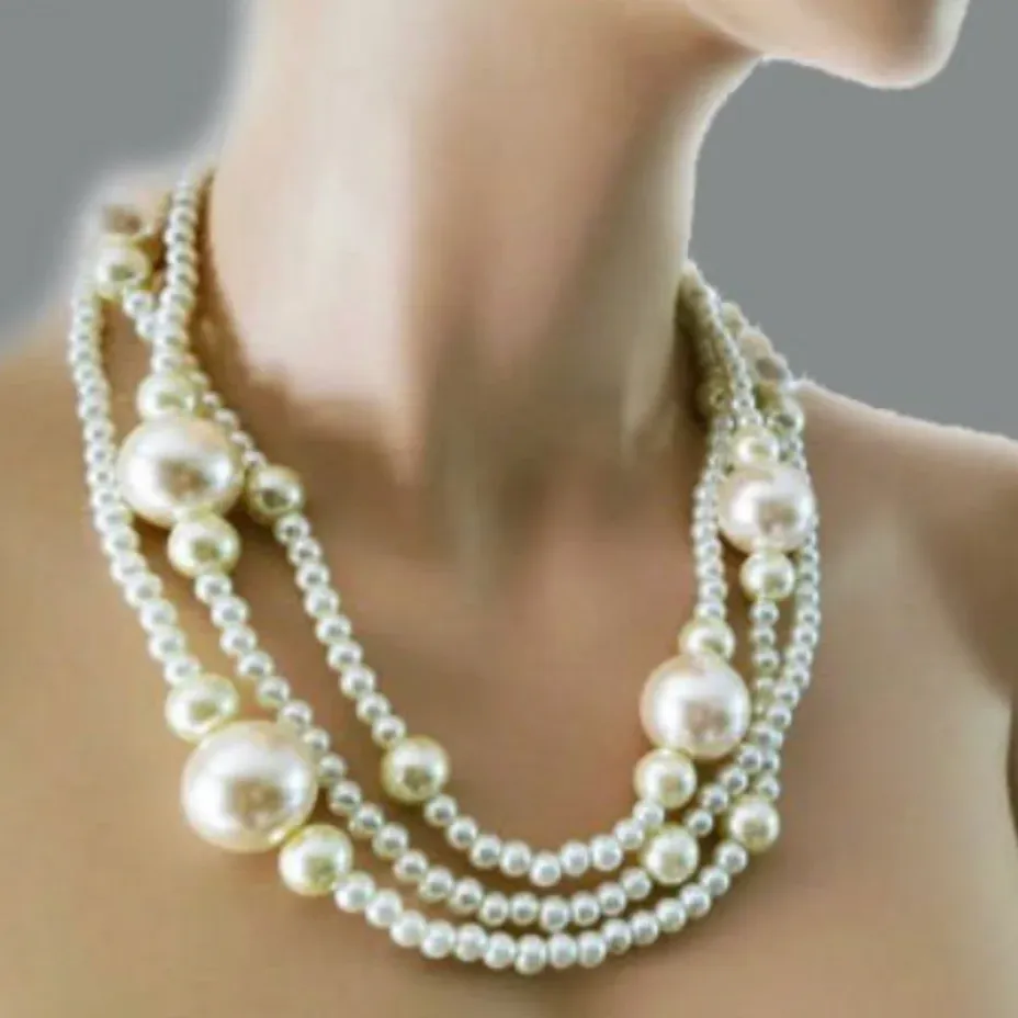 Large Pearl Statement Necklace, Hala