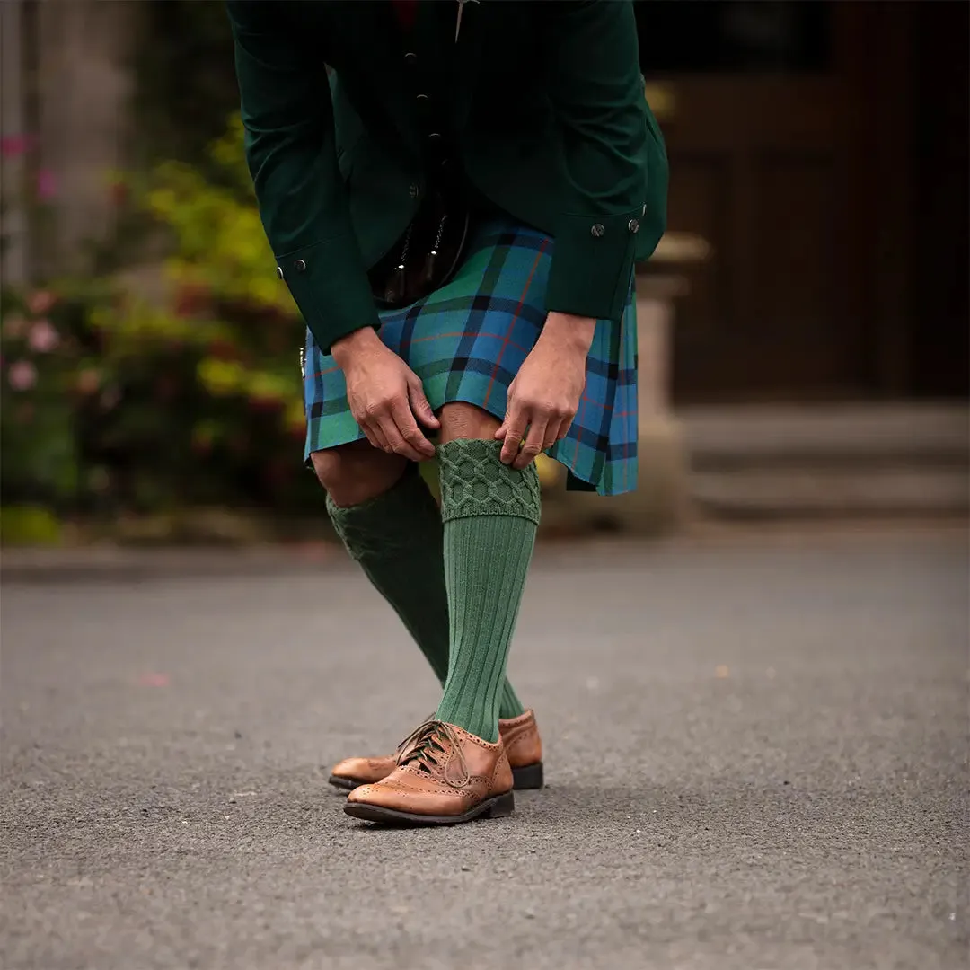 Lewis Wool Kilt Hose - Ancient Green by House of Cheviot