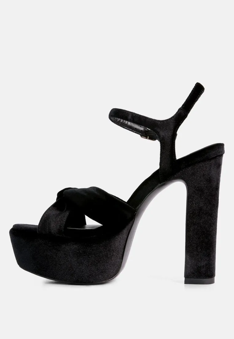 LIDDEL Black Platform Heel Sandals