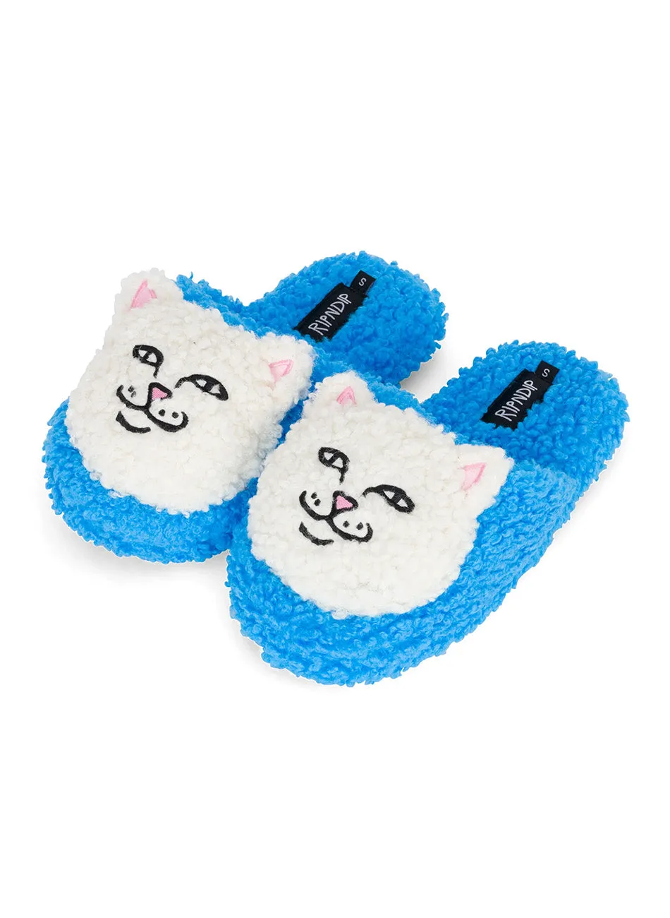 Lord Nermal Cozy Plush Face Slippers - Blue