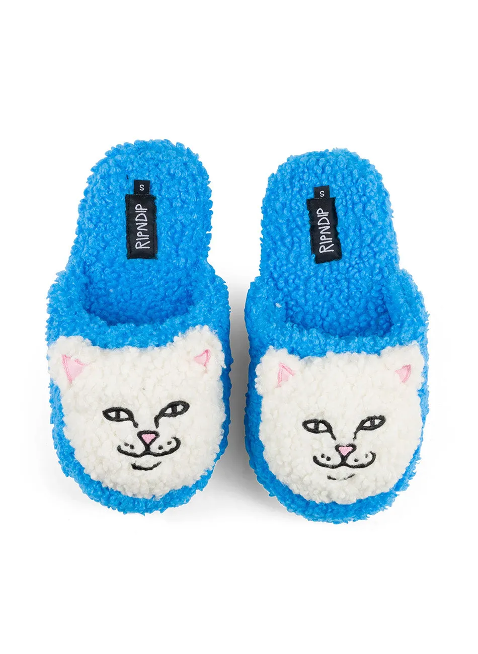 Lord Nermal Cozy Plush Face Slippers - Blue