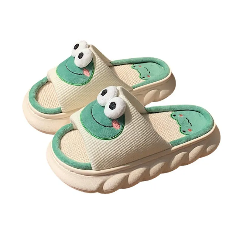 Lovely Frog Women Non-slip Thick Soled Indoor Outdoor Slippers