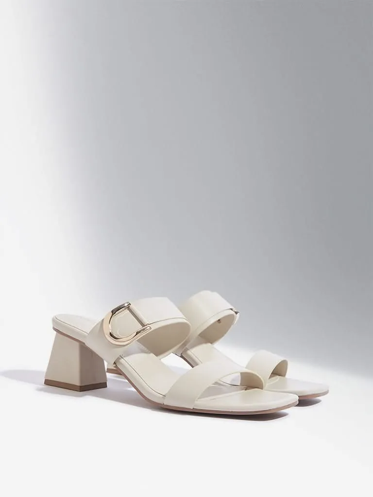 LUNA BLU Ivory Dual Band Sandals