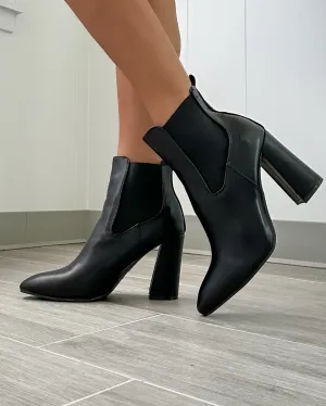 Lynden Chunky Heel Booties - Black