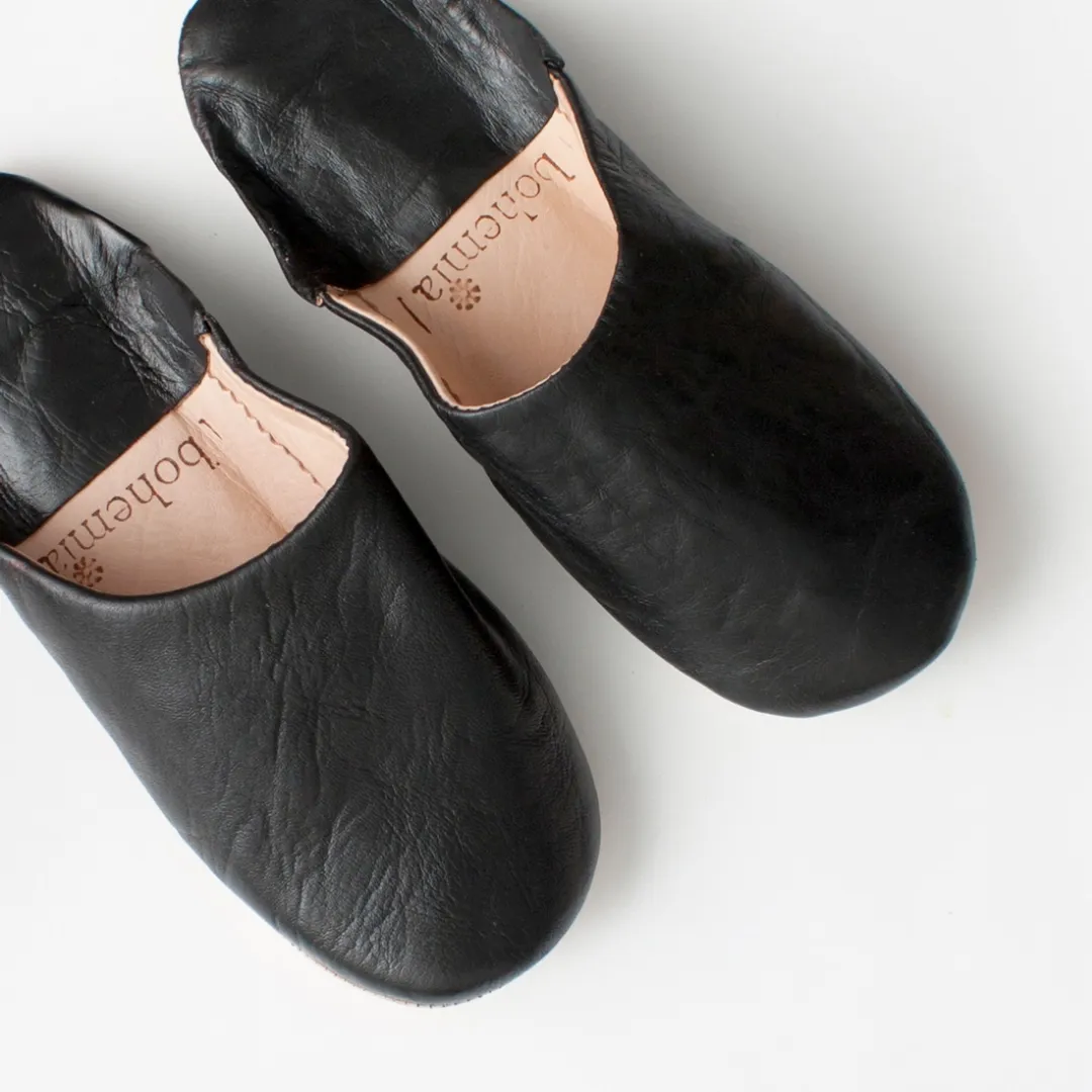 Men's Small Black Babouche Slippers