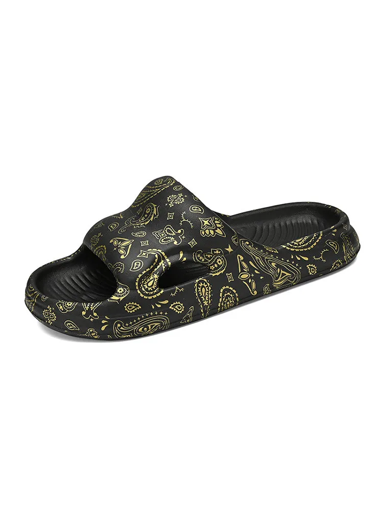 Men's Thick-Soled Cashew Non-Slip Beach Slippers