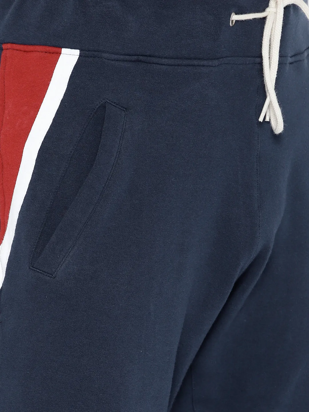 Navy Blue Solid Track Pants