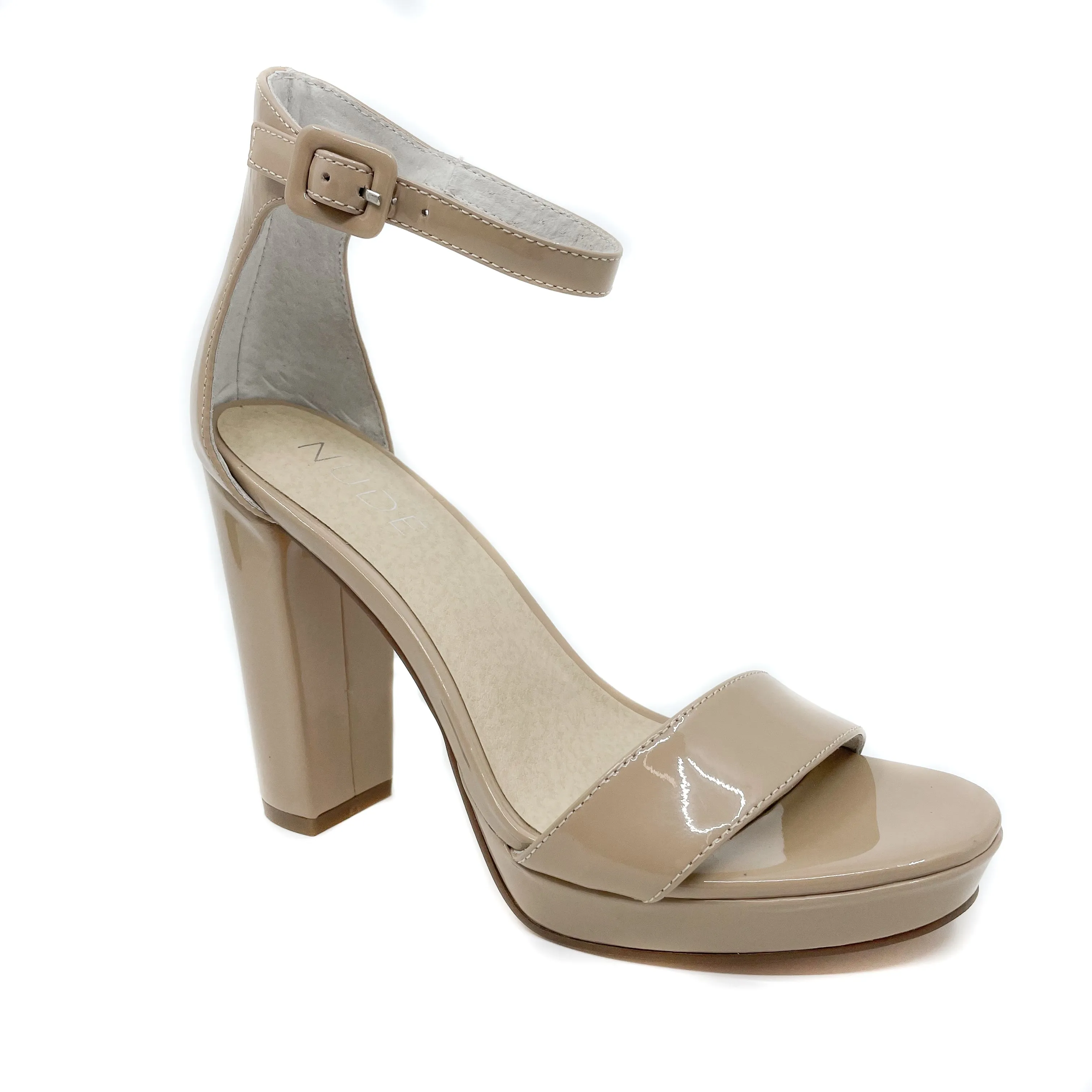 Nude Flamenco Nude Patent Platform Heels