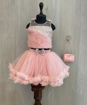 Pink Colored Frilly Dress for Party