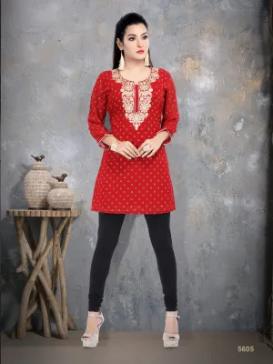 Red Georgette Kurti