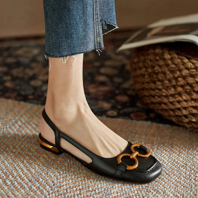 Retro Classic Low-heeled Sandals