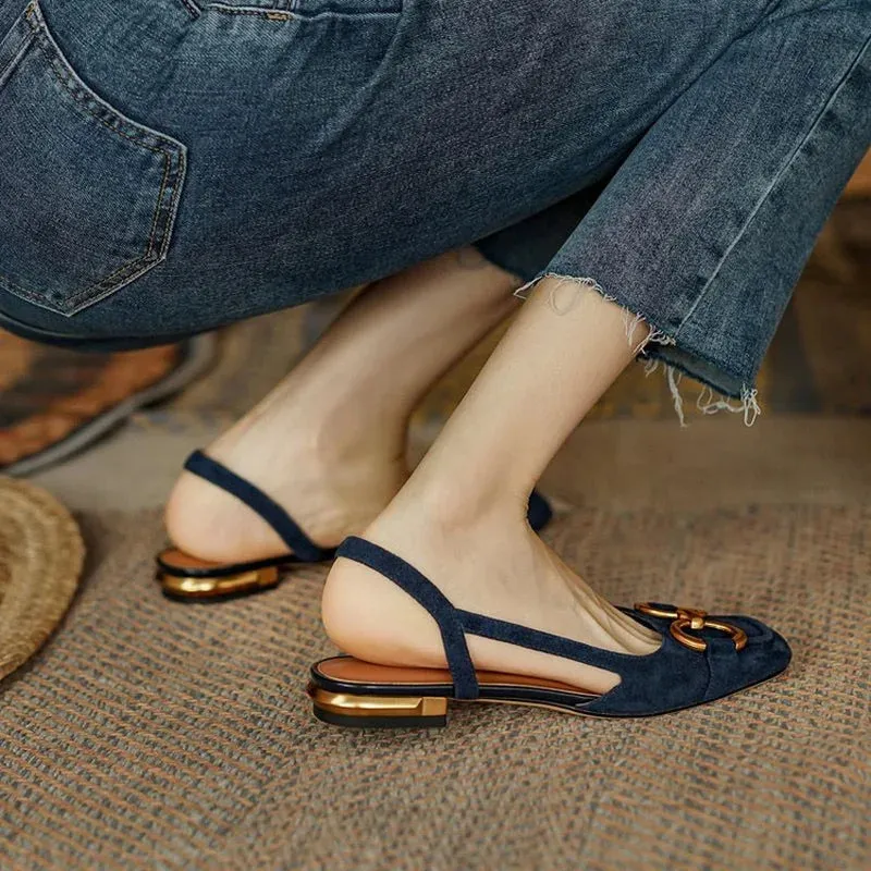 Retro Classic Low-heeled Sandals