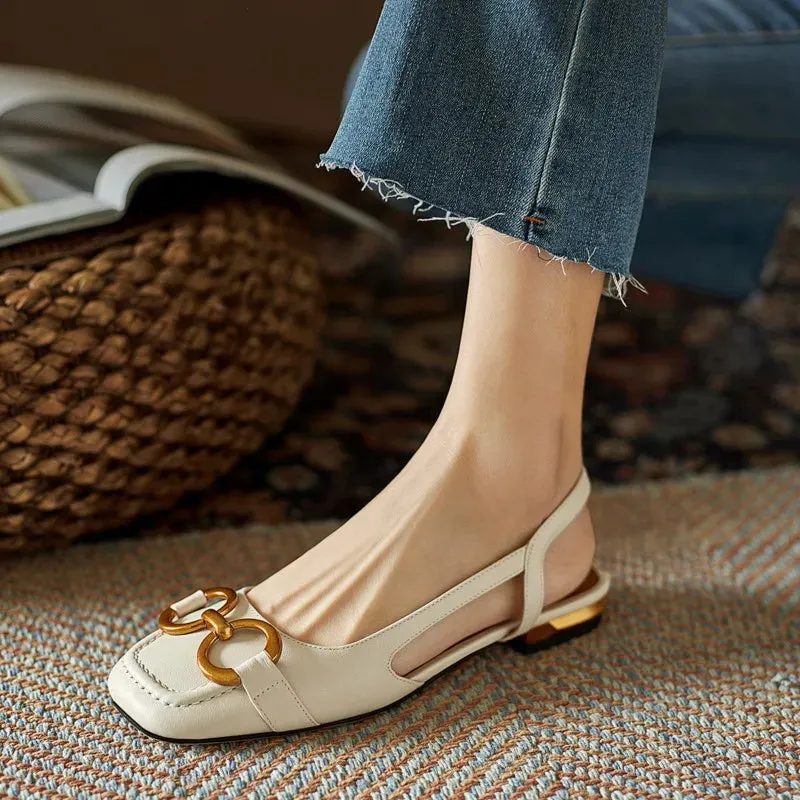 Retro Classic Low-heeled Sandals