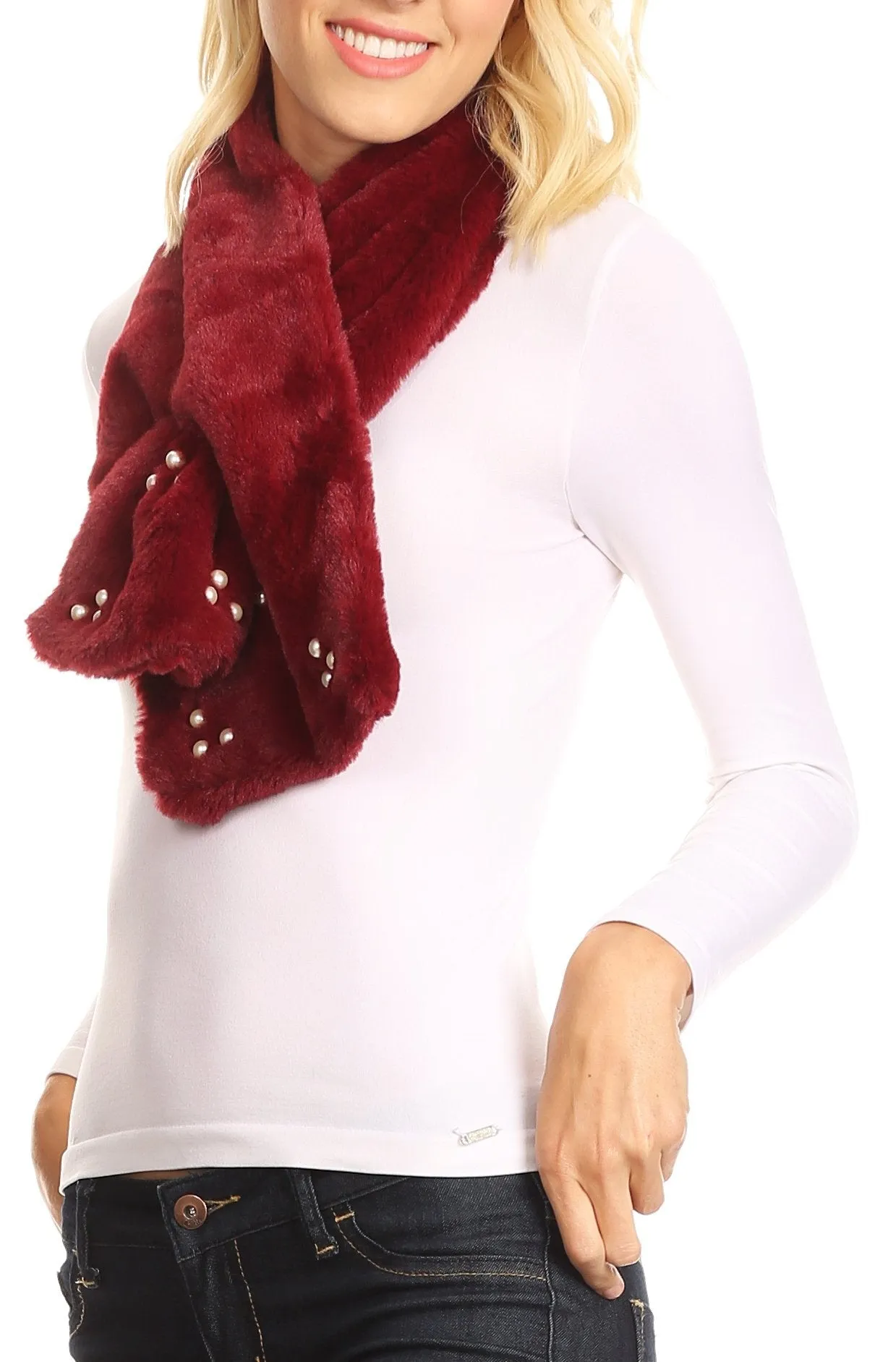 Sakkas Colette Faux Mink Warm Winter Soft Luxurious KeyHole Scarf