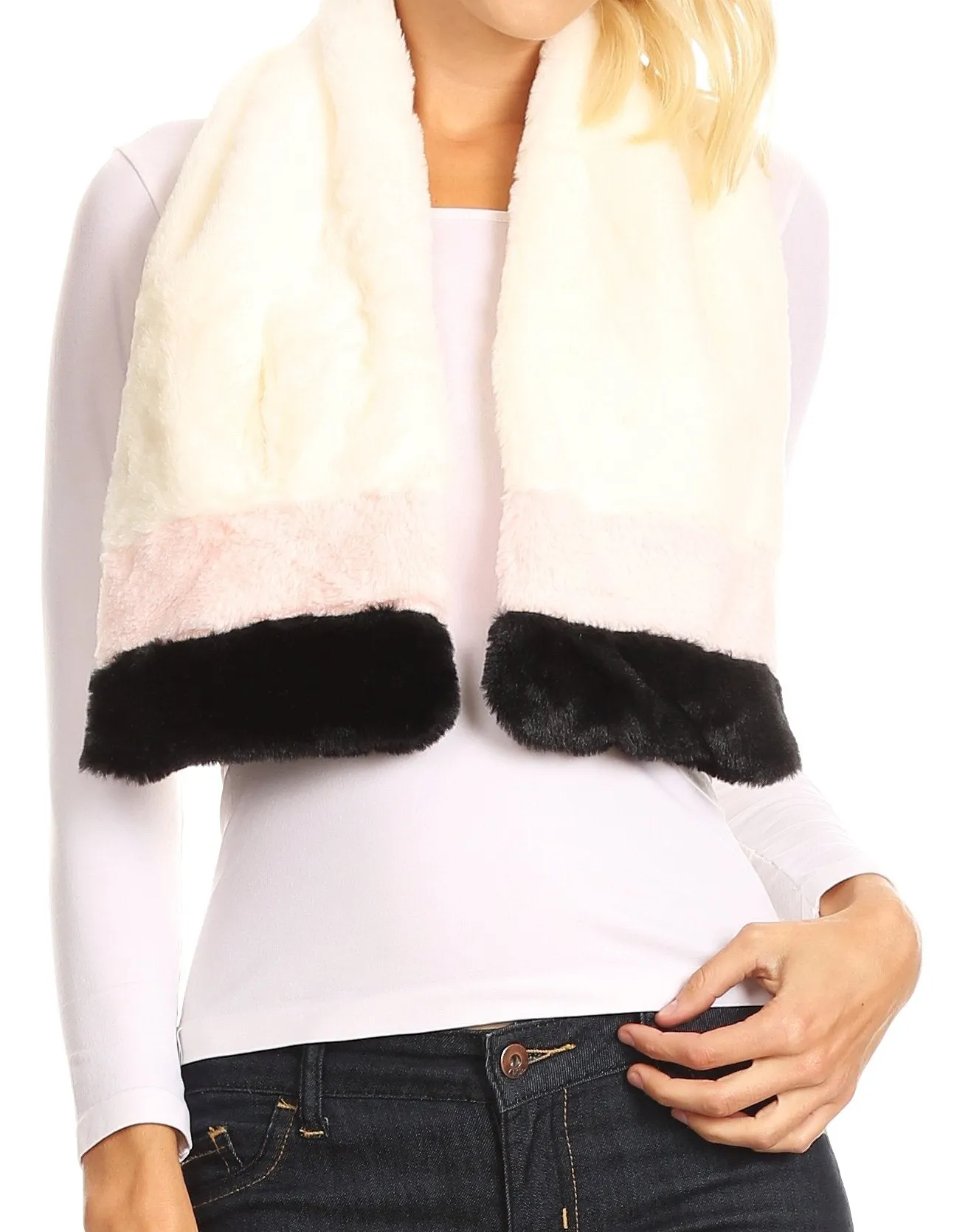 Sakkas Colette Faux Mink Warm Winter Soft Luxurious KeyHole Scarf