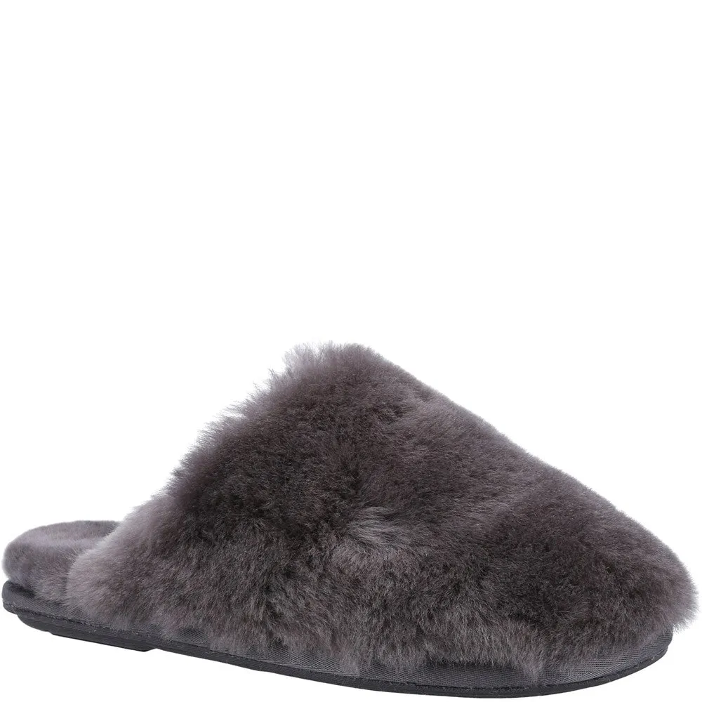 Salperton Sheepskin Mule Slippers Grey