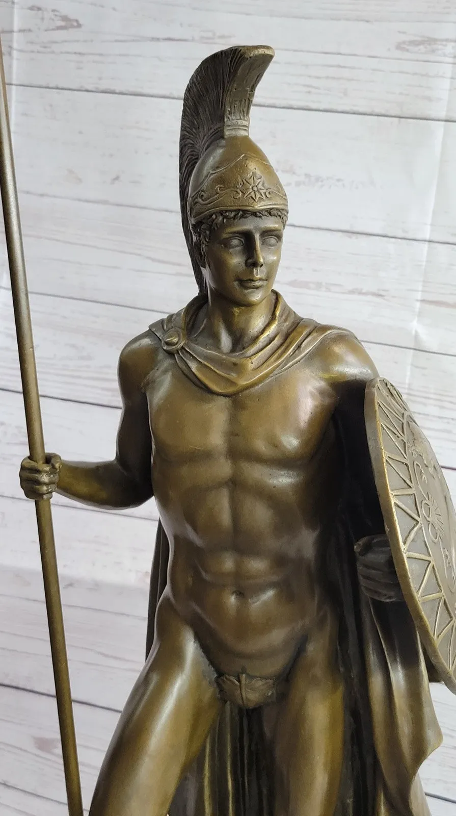 Signed Debut Roman Legion Soldier Warrior Bronze Marble Sculpture Statue Figure