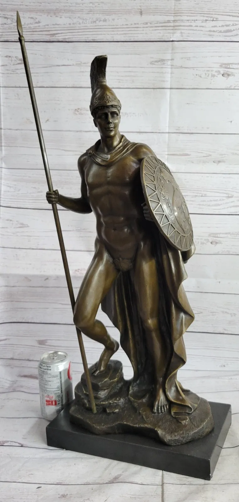 Signed Debut Roman Legion Soldier Warrior Bronze Marble Sculpture Statue Figure