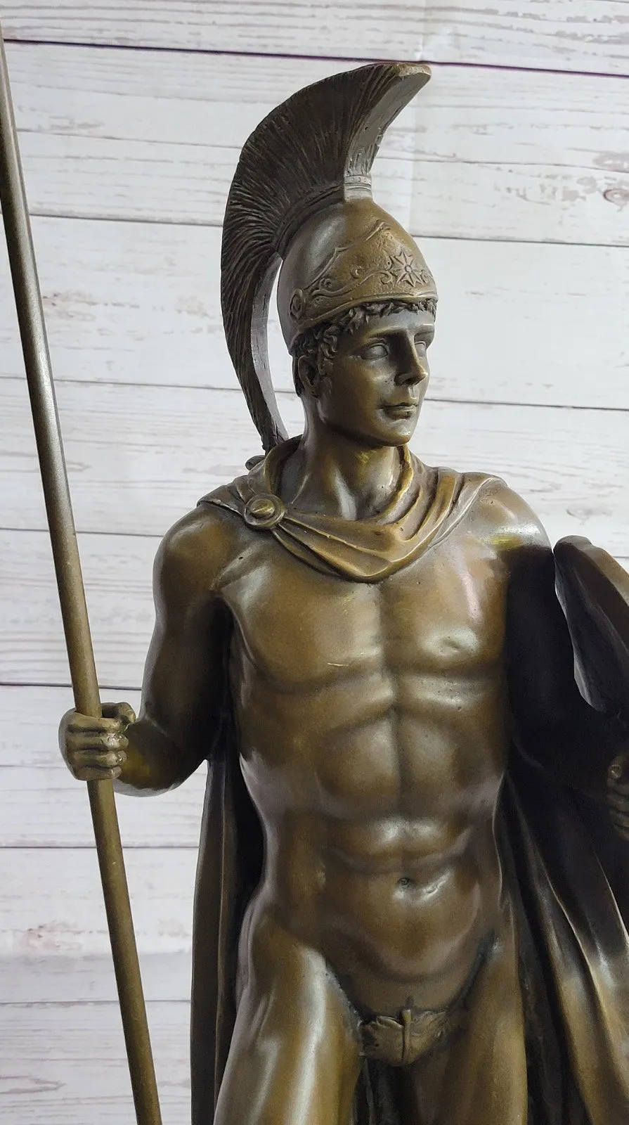 Signed Debut Roman Legion Soldier Warrior Bronze Marble Sculpture Statue Figure