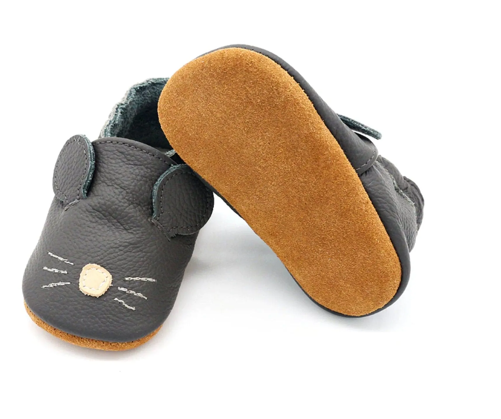 Soft Leather Baby Shoes and Mouse Baby booties