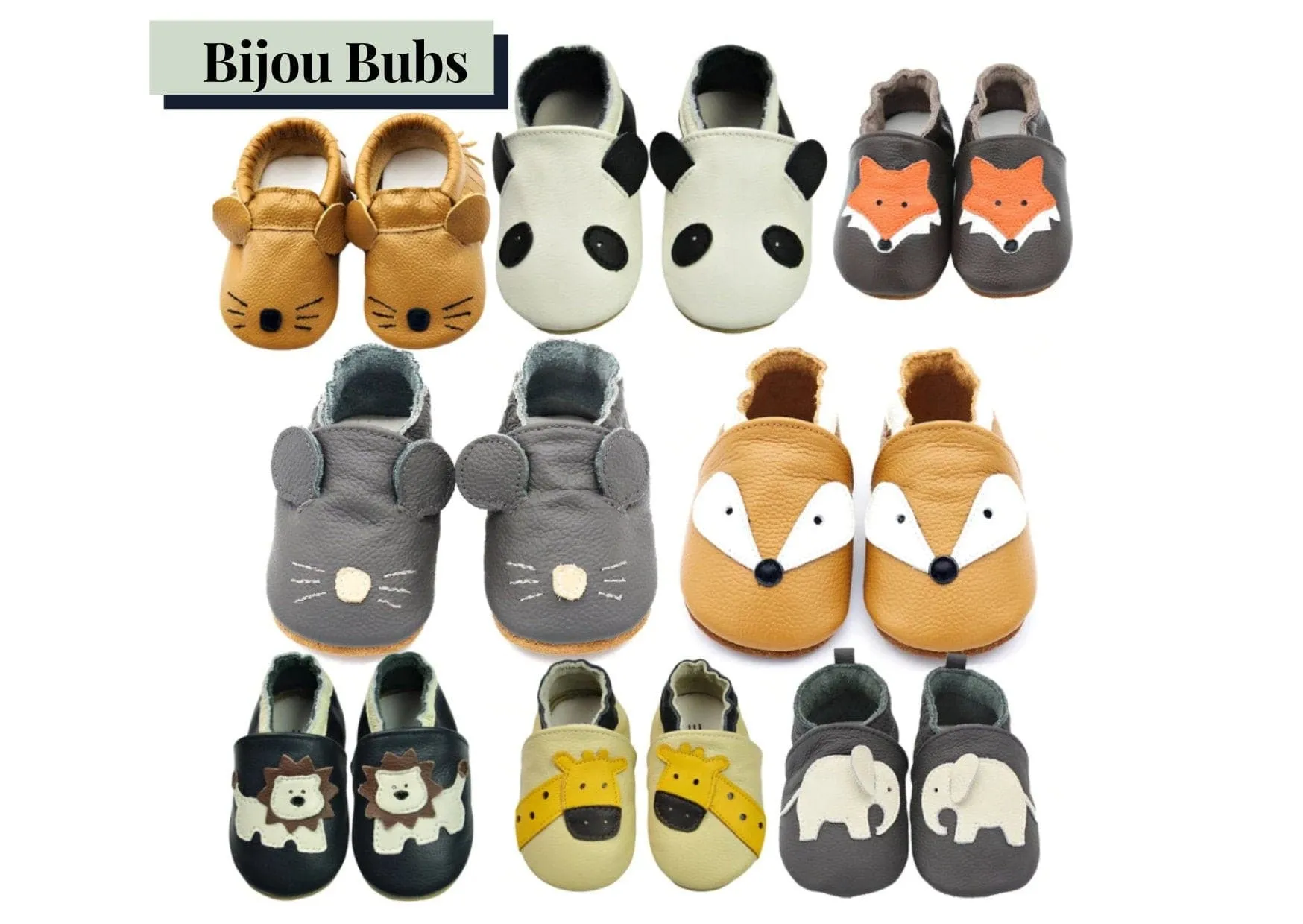 Soft Leather Baby Shoes and Mouse Baby booties