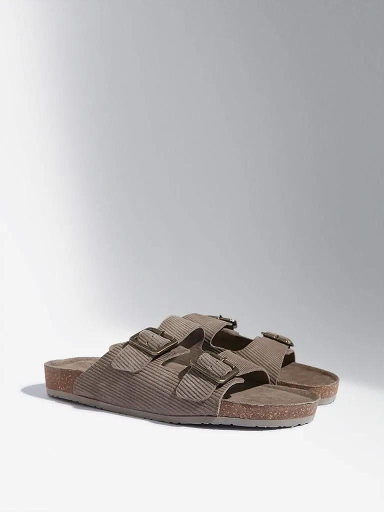 SOLEPLAY Taupe Dual Strap Leather Sandals