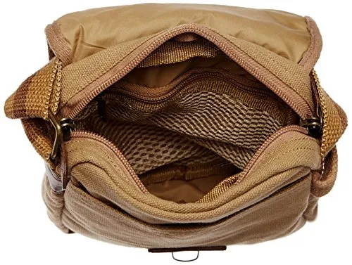 Swiss Military Cama Beige Canvas Sling Bag | Rugged 16 oz Canvas | Versatile Travel Companion | Interior Organization | Small Bag with Sling | 2 Ltr.