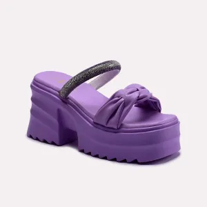 Sylvia Purple Platform Slippers 0412359